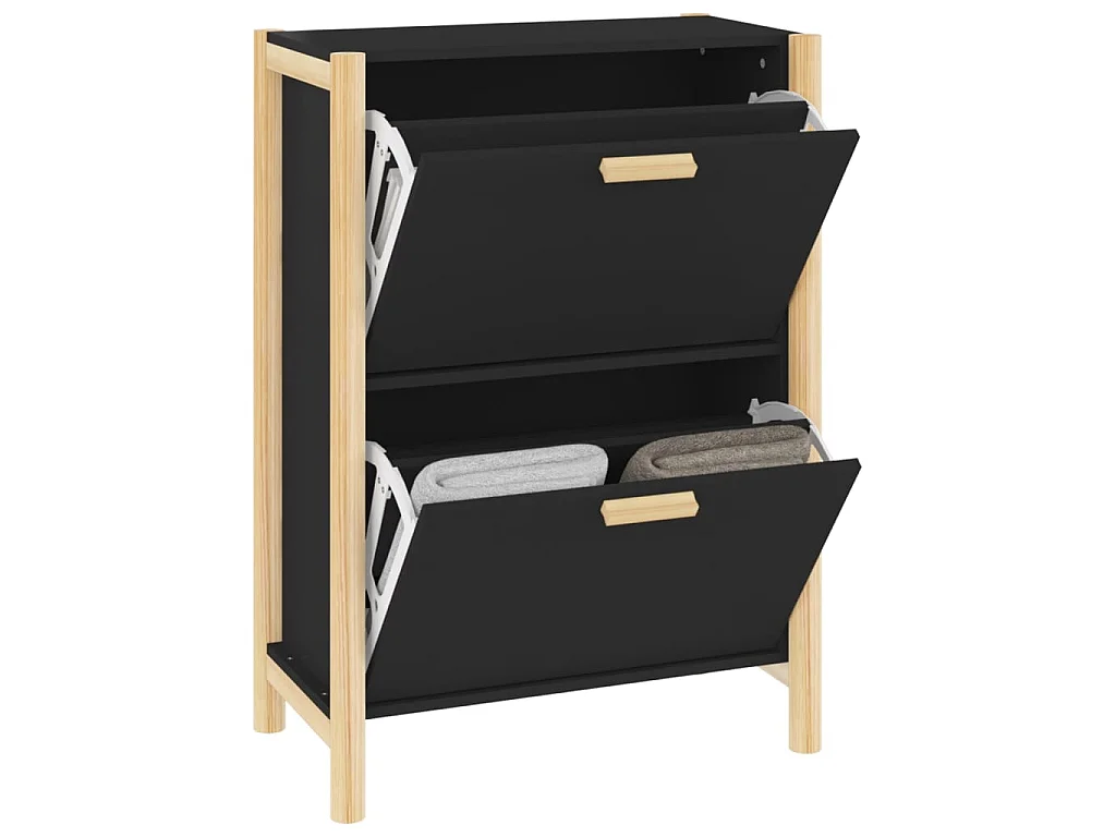 Armoire à chaussures Noir 57,5x33x80 cm Bois d'ingénierie