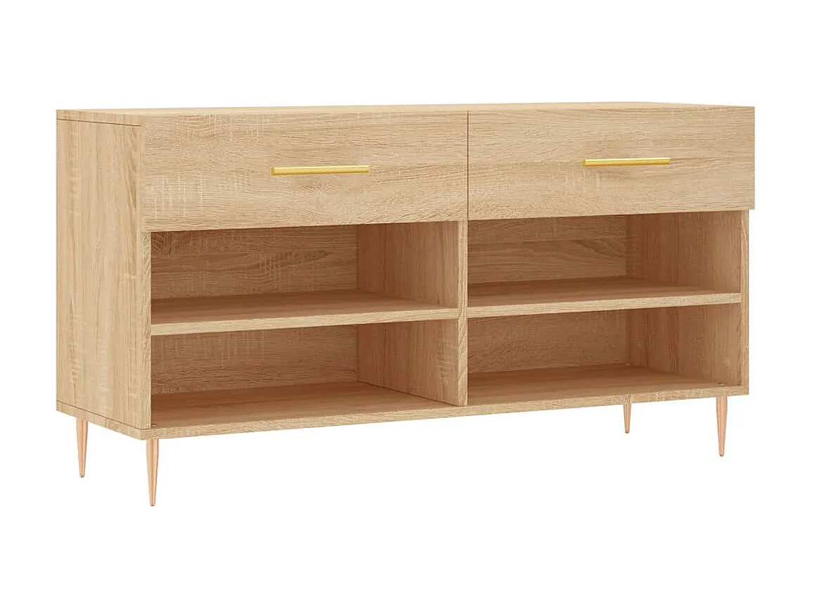 Schuhbank aus Sonoma-Eiche, 102 x 35 x 55 cm, Holzwerkstoff