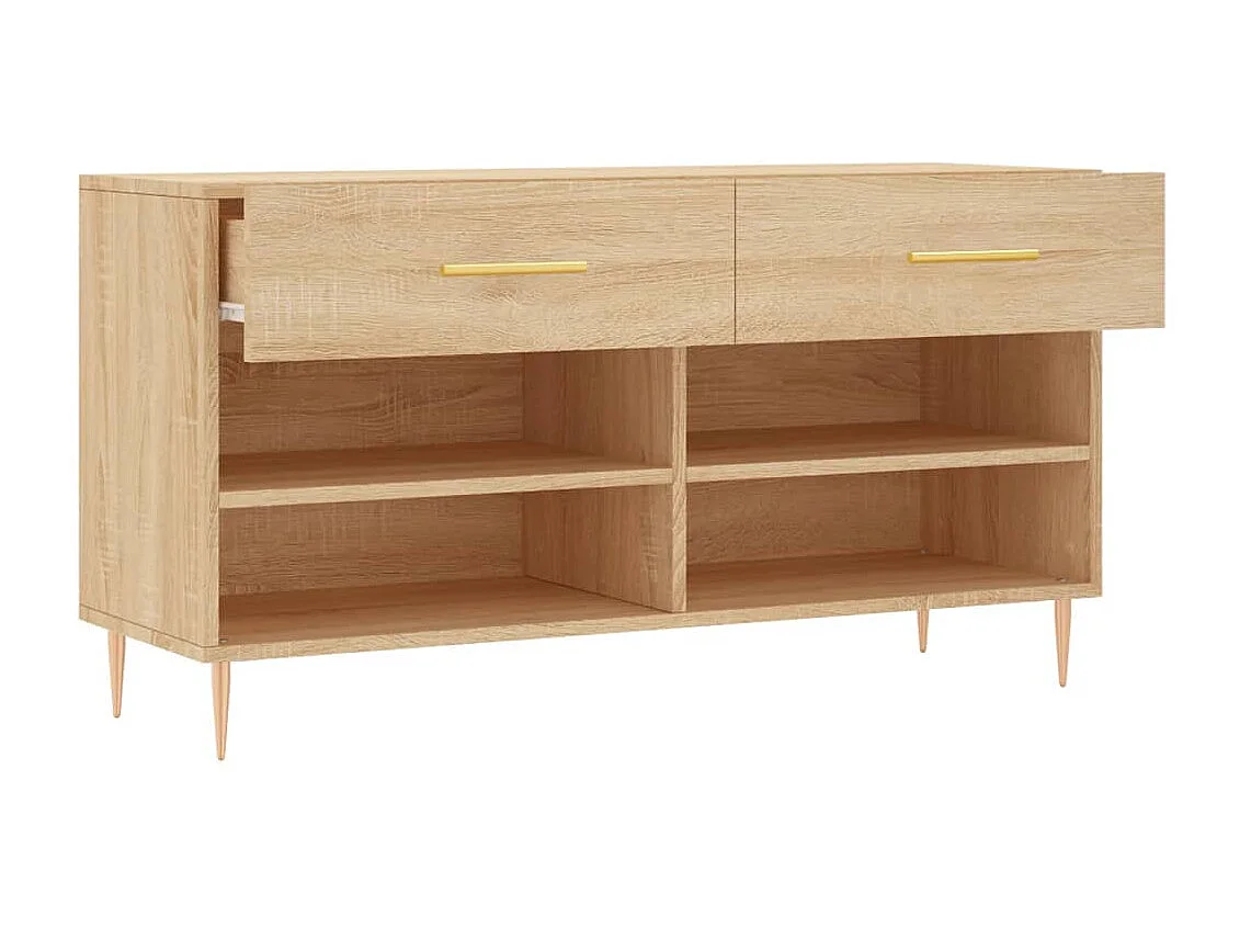 Schuhbank aus Sonoma-Eiche, 102 x 35 x 55 cm, Holzwerkstoff