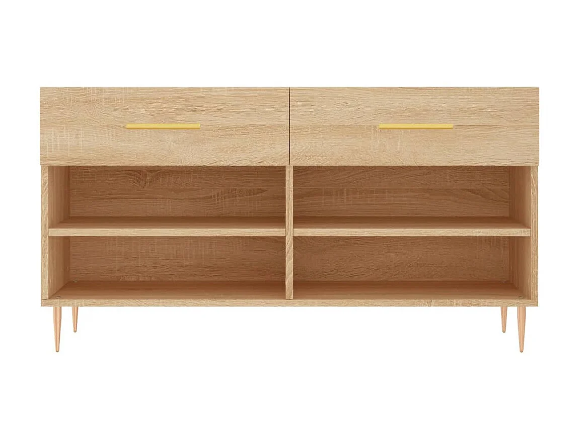 Schuhbank aus Sonoma-Eiche, 102 x 35 x 55 cm, Holzwerkstoff