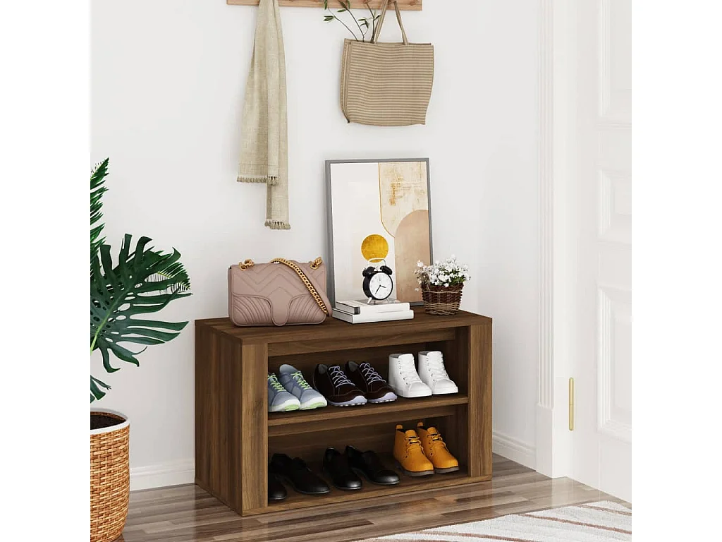 étagère à chaussures Chêne marron 75x35x45 cm Bois d'ingénierie