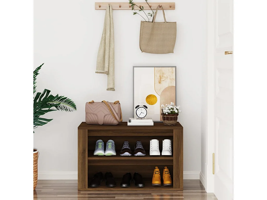 étagère à chaussures Chêne marron 75x35x45 cm Bois d'ingénierie