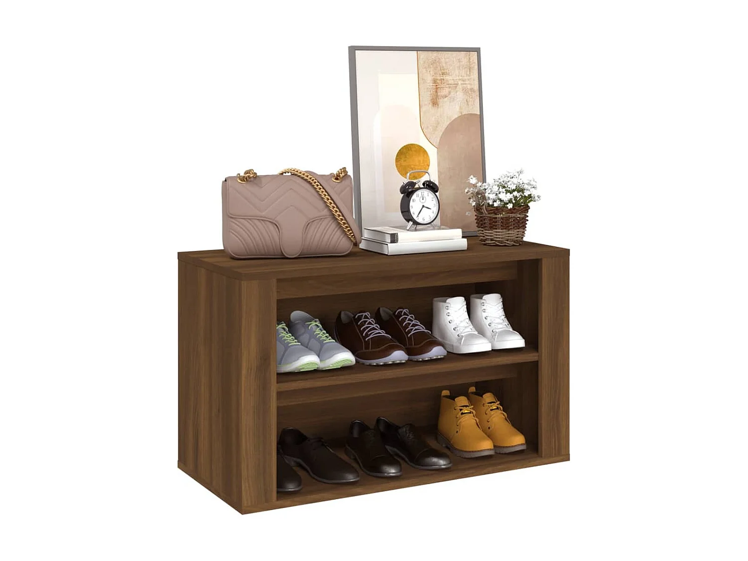 étagère à chaussures Chêne marron 75x35x45 cm Bois d'ingénierie