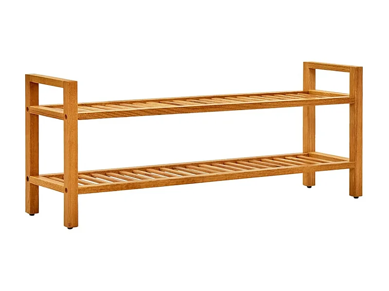 étagère à chaussures à 2 niveaux 100x27x40 cm Chêne massif