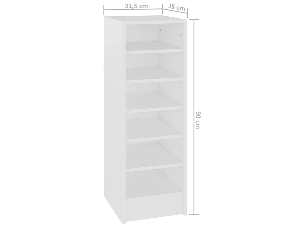 Sapateira Branco 31,5x35x90 cm Aglomerado