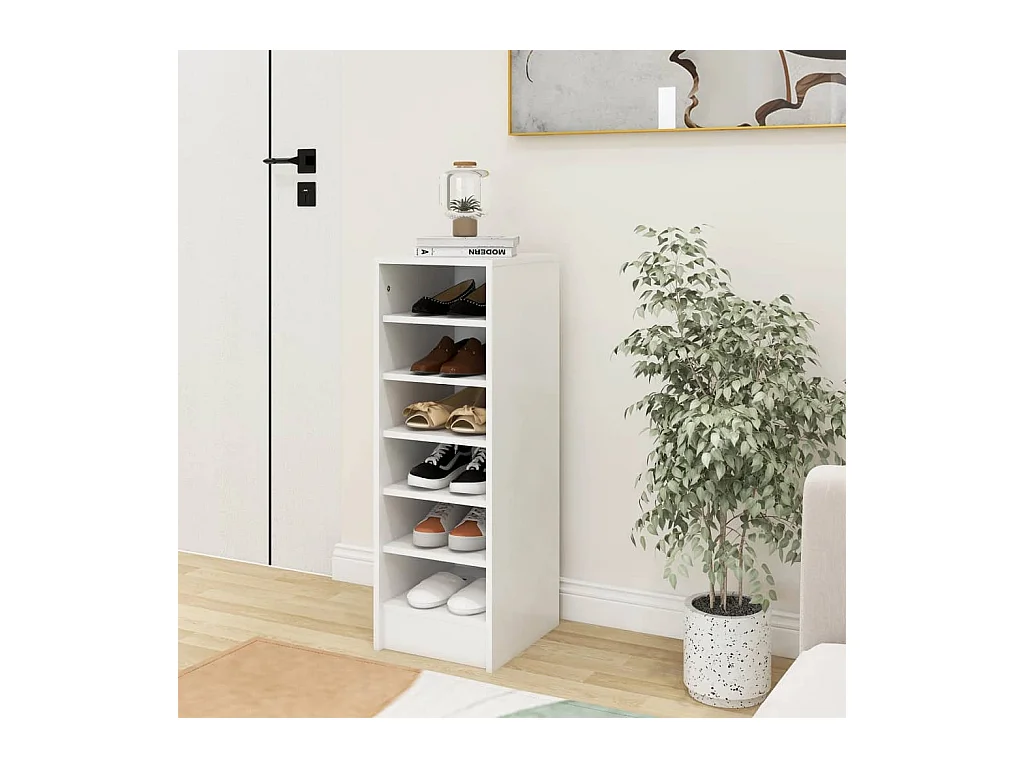 Armoire à chaussures Blanc 31,5x35x90 cm Aggloméré