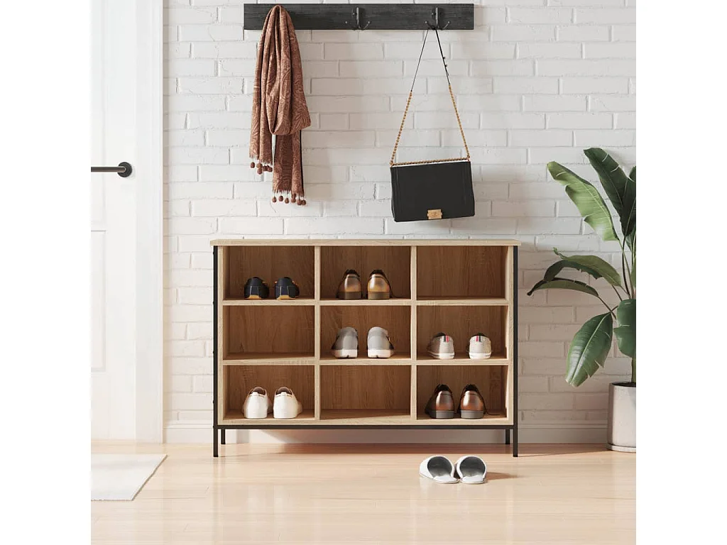 Armoire à chaussures chêne sonoma 100x35x70cm bois d'ingénierie