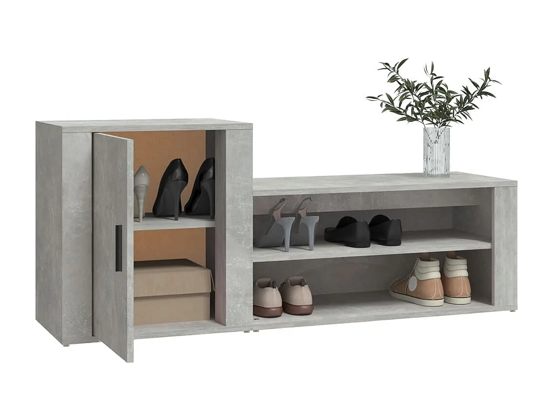 Armoire à chaussures Gris béton 130x35x54 cm Bois d'ingénierie