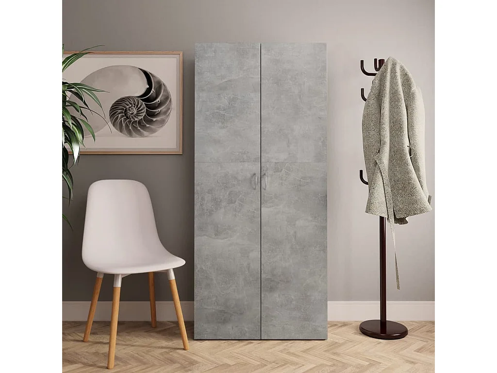 Armoire à chaussures Gris béton 80 x 35,5 x 180 cm Aggloméré