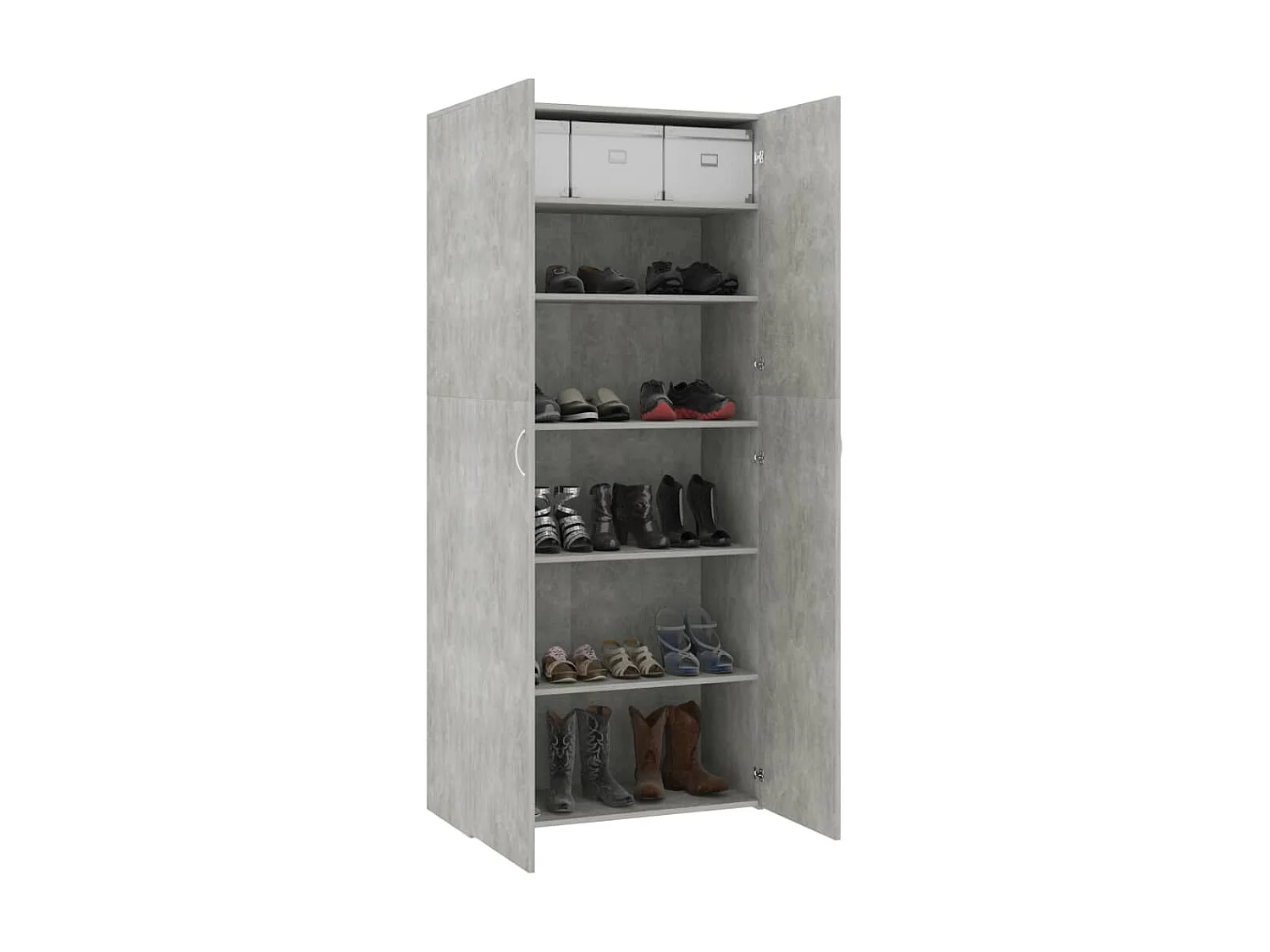 Armoire à chaussures Gris béton 80 x 35,5 x 180 cm Aggloméré