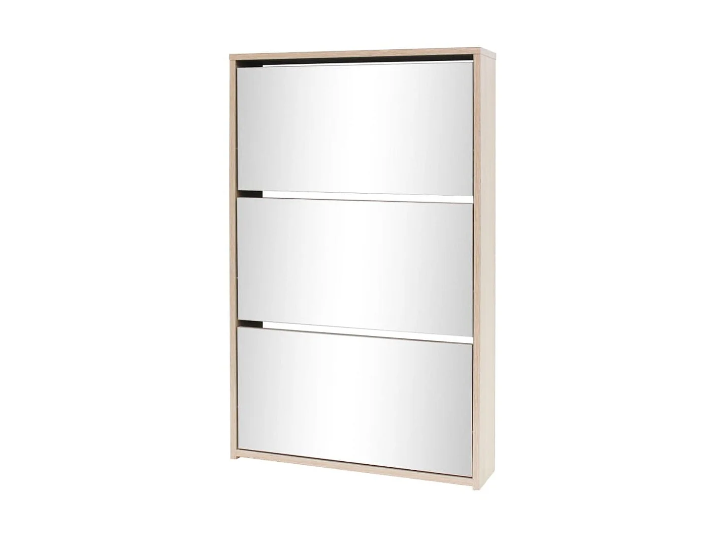 Scarpiera 3 ripiani Specchio 63 x 17 x 102,5 cm Rovere