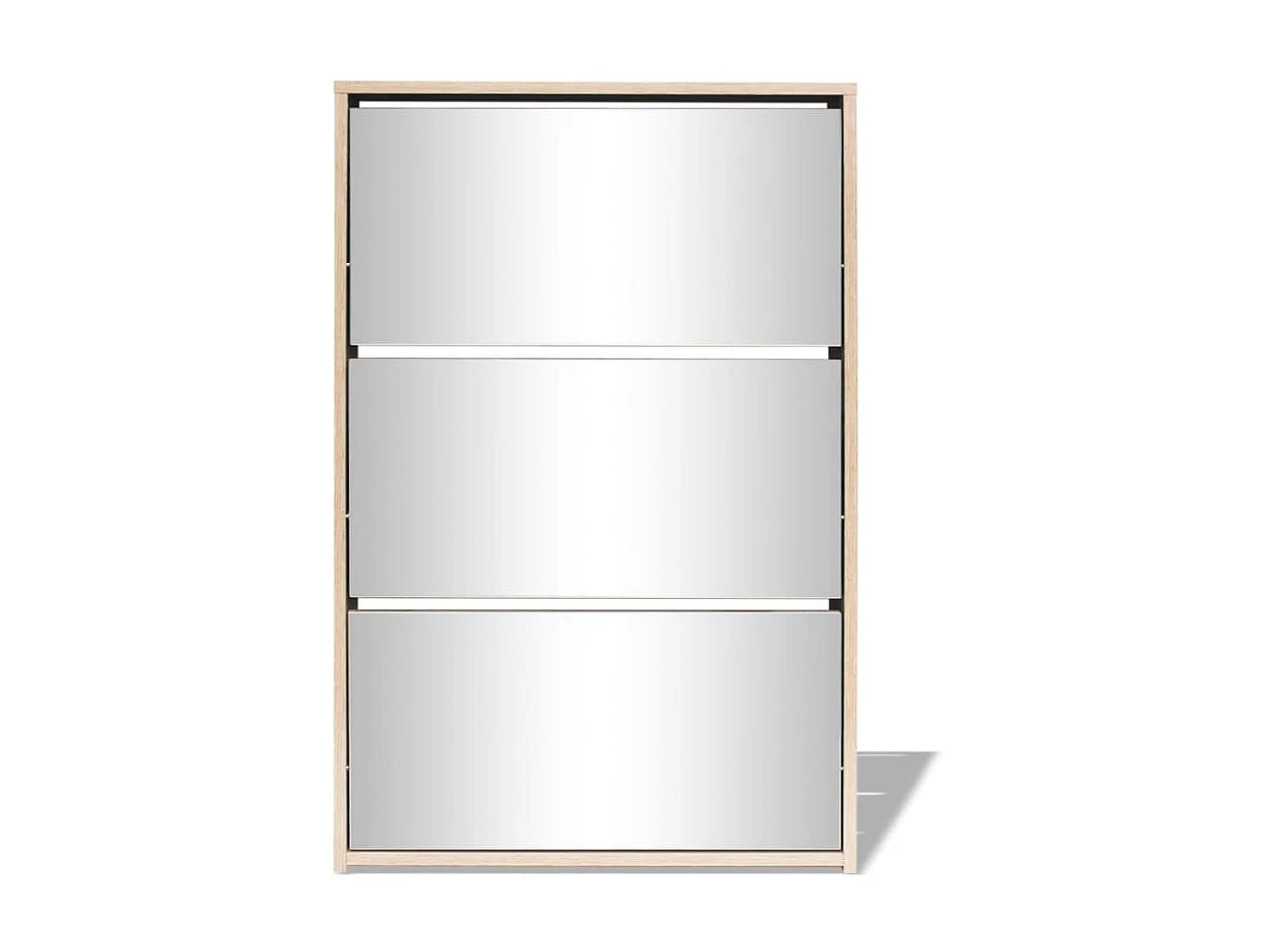 Scarpiera 3 ripiani Specchio 63 x 17 x 102,5 cm Rovere