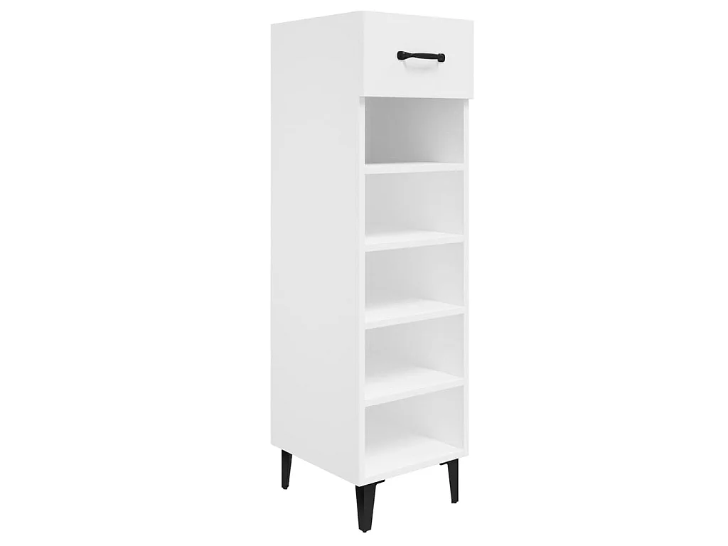 Armoire à chaussure Blanc brillant 30x35x105 cm Bois ingénierie
