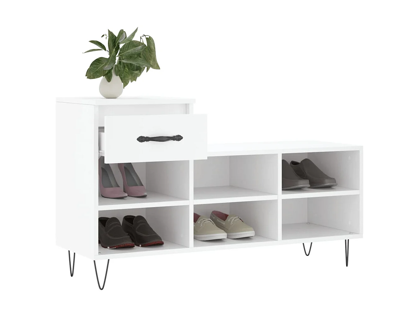Armoire à chaussures Blanc 102x36x60 cm Bois d'ingénierie