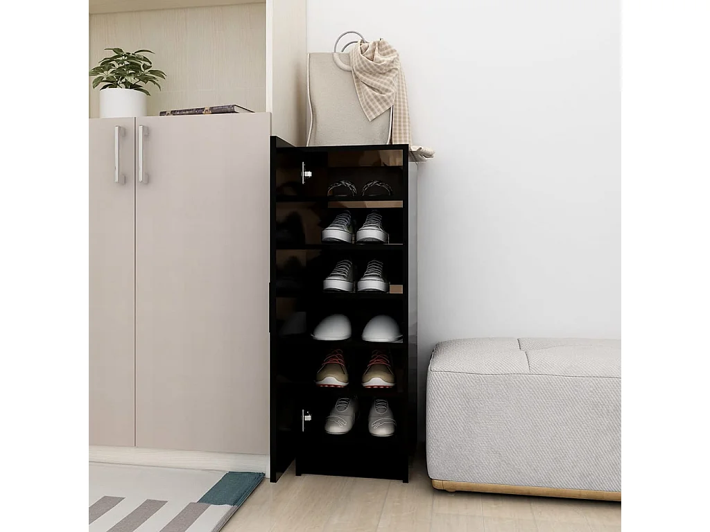 Schoenenkast Zwart 32x35x92 cm Spaanplaat