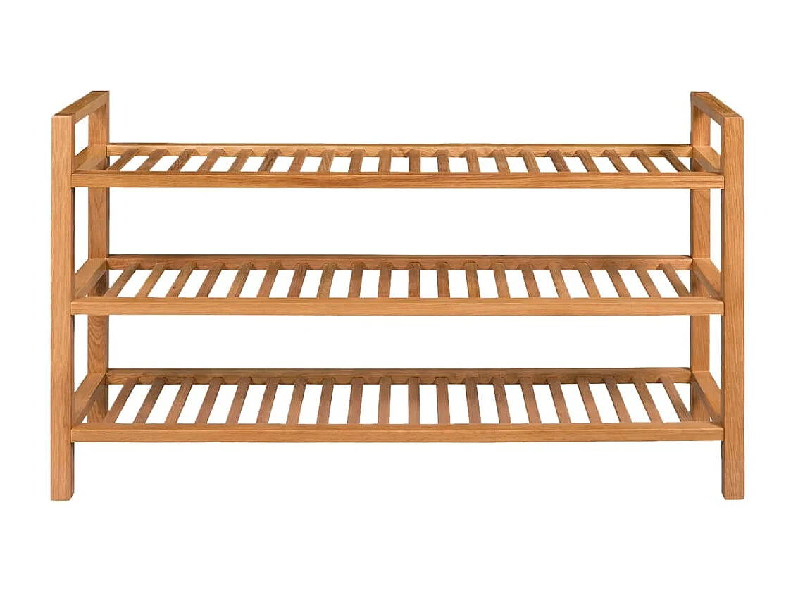 scarpiera con 3 ripiani 100x27x60 cm Rovere massello