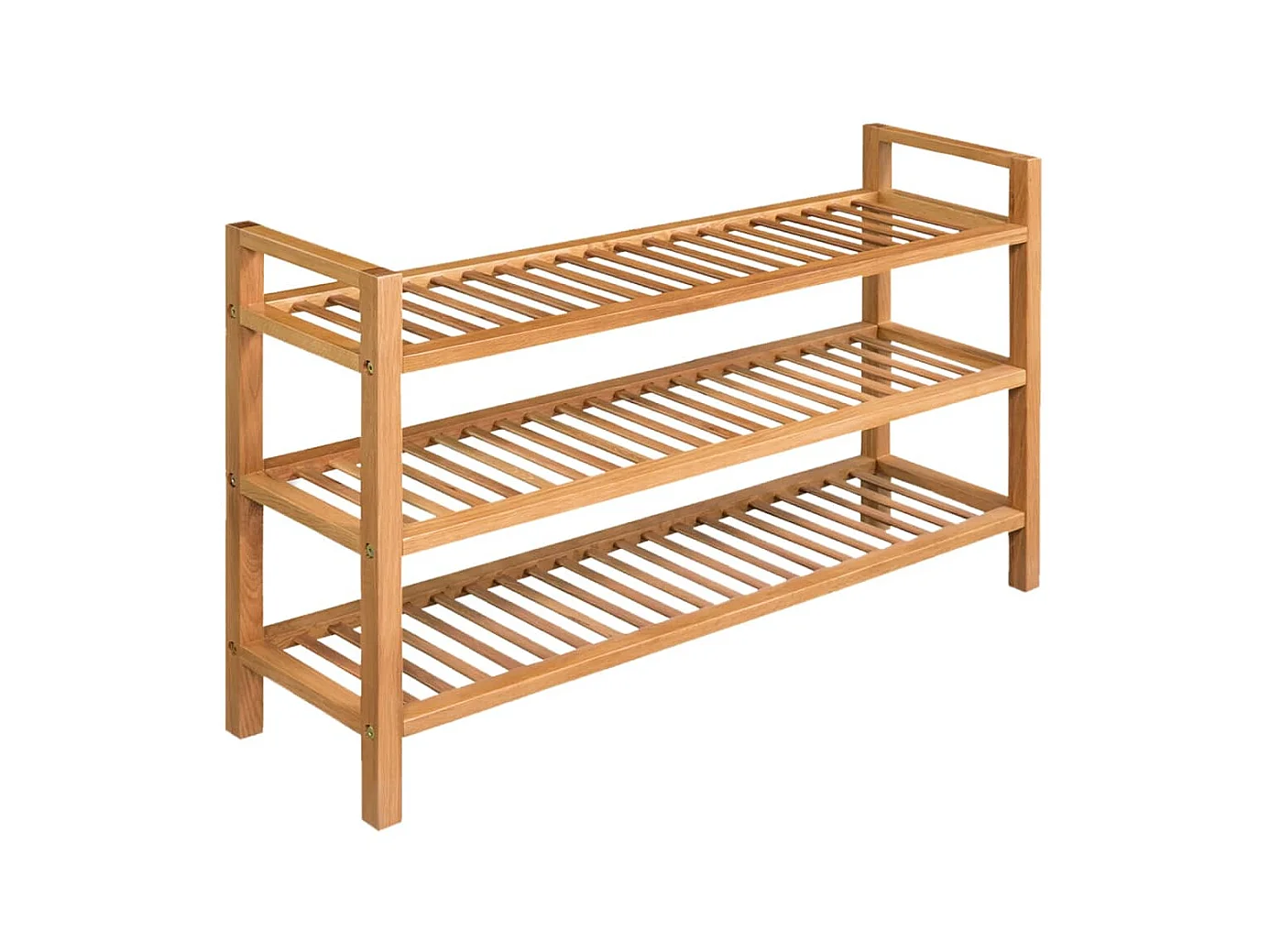 schoenenrek met 3 planken 100x27x60 cm Massief eiken