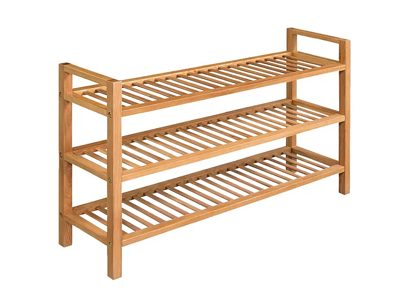 étagère à chaussures avec 3 étagères 100x27x60 cm Chêne massif
