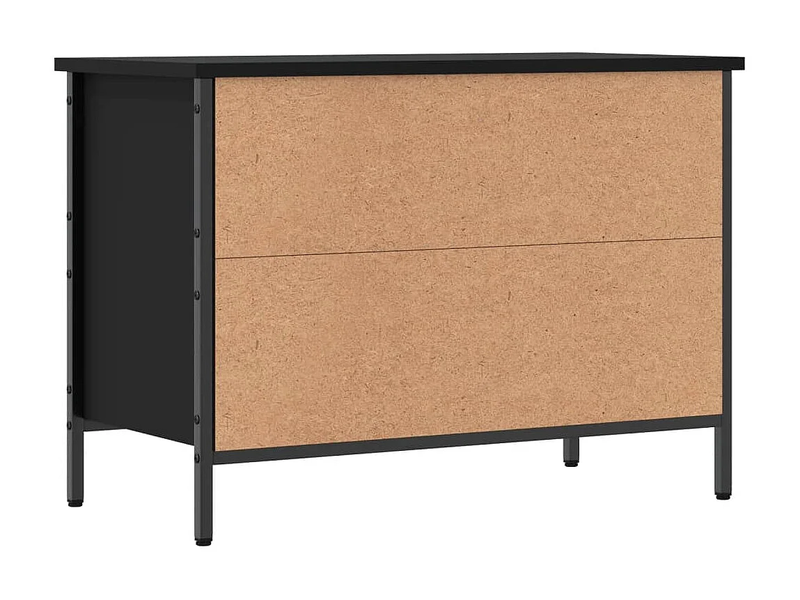 Armoire à chaussures noir 69x35x50 cm bois d'ingénierie