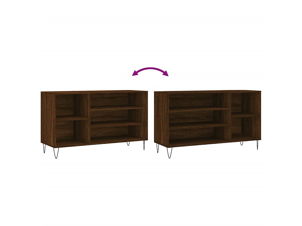 Armoire à chaussures Chêne marron 102x36x60cm Bois d'ingénierie