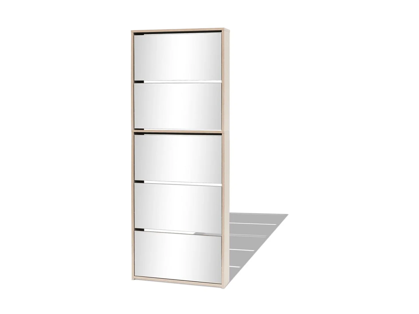 Sapateira com 5 prateleiras e espelho 63x17x169,5 cm Carvalho