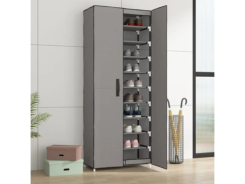 Schuhschrank Grau 60x30x166 cm Stoff