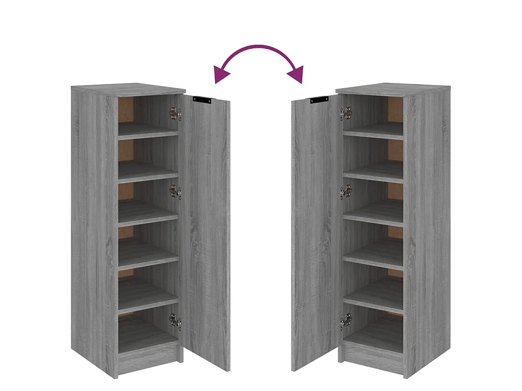 Meuble à chaussures Sonoma gris 30x35x100 cm Bois d'ingénierie