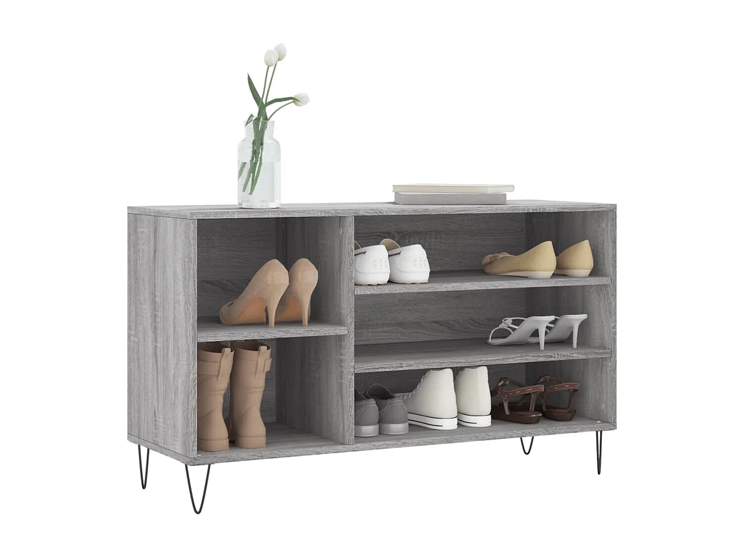 Armoire à chaussures Sonoma gris 102x36x60 cm Bois d'ingénierie