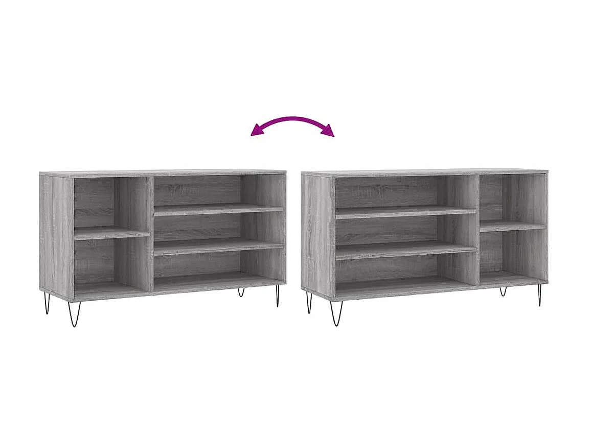 Armoire à chaussures Sonoma gris 102x36x60 cm Bois d'ingénierie