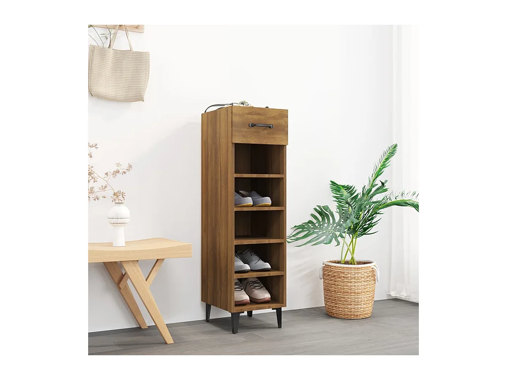 Meuble à chaussures Chêne marron 30x35x105 cm Bois d'ingénierie