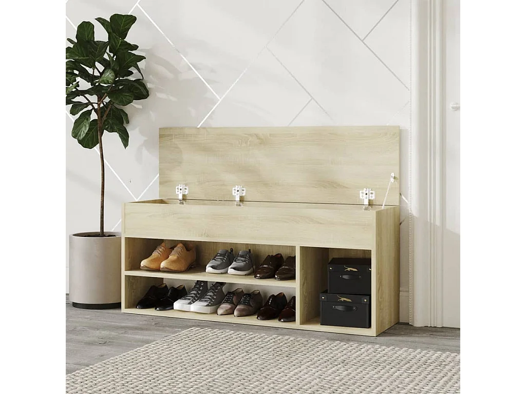 Banc à chaussures Chêne sonoma 105x30x45 cm Aggloméré