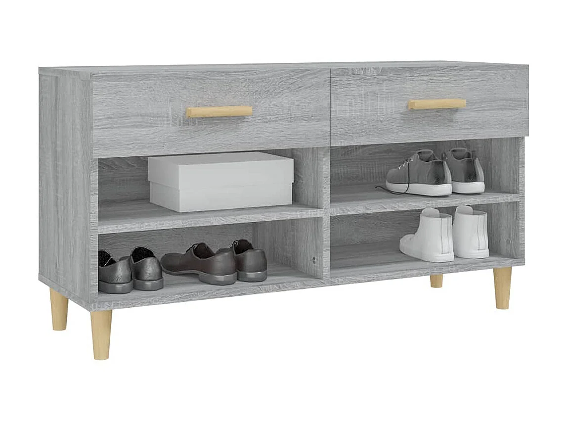 Meuble à chaussures Sonoma gris 102x35x55 cm Bois d'ingénierie