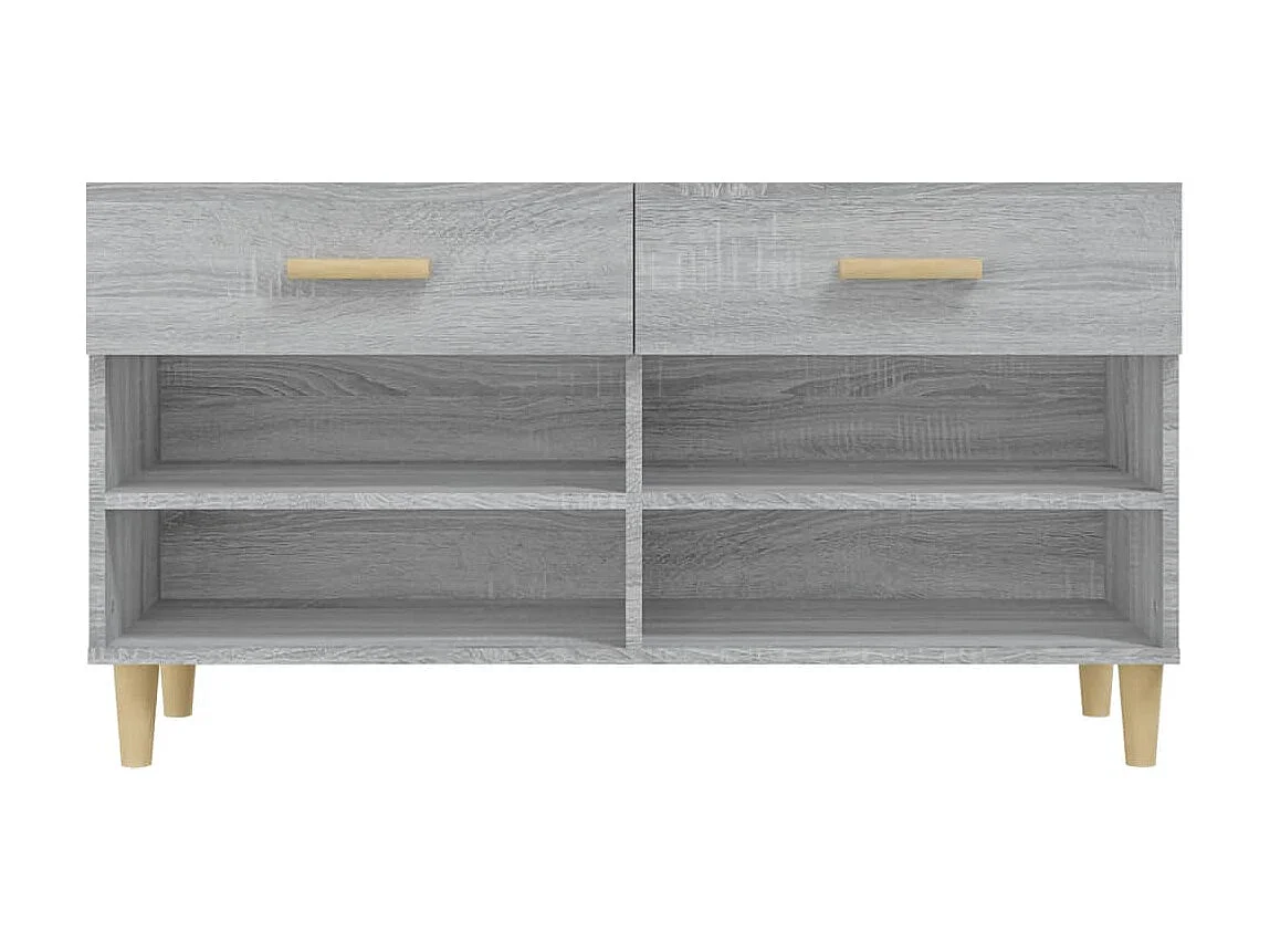 Meuble à chaussures Sonoma gris 102x35x55 cm Bois d'ingénierie