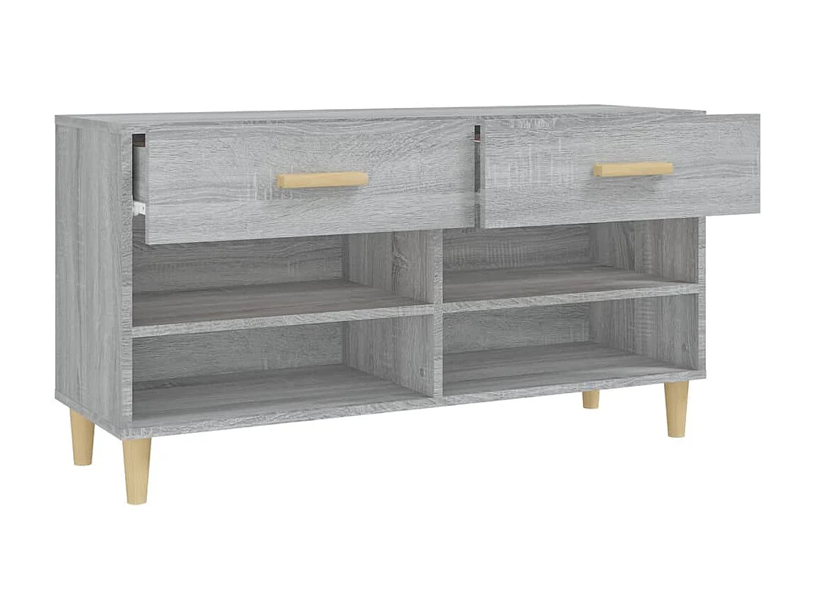 Meuble à chaussures Sonoma gris 102x35x55 cm Bois d'ingénierie