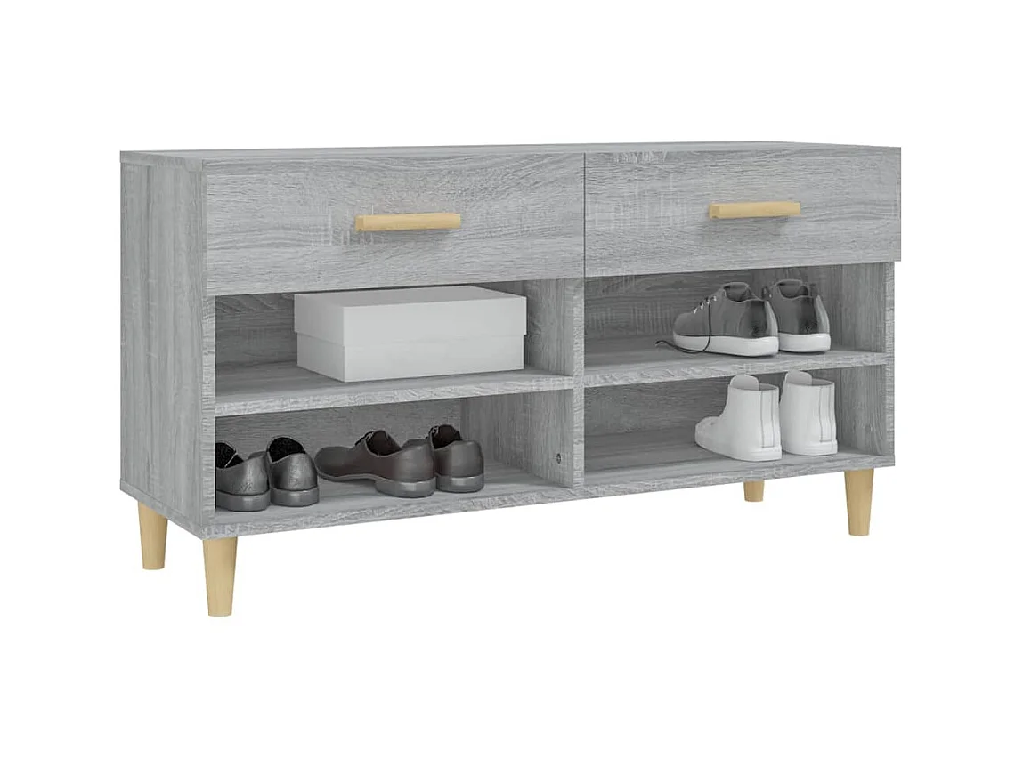 Scarpiera Sonoma grigia 102x35x55 cm MDF