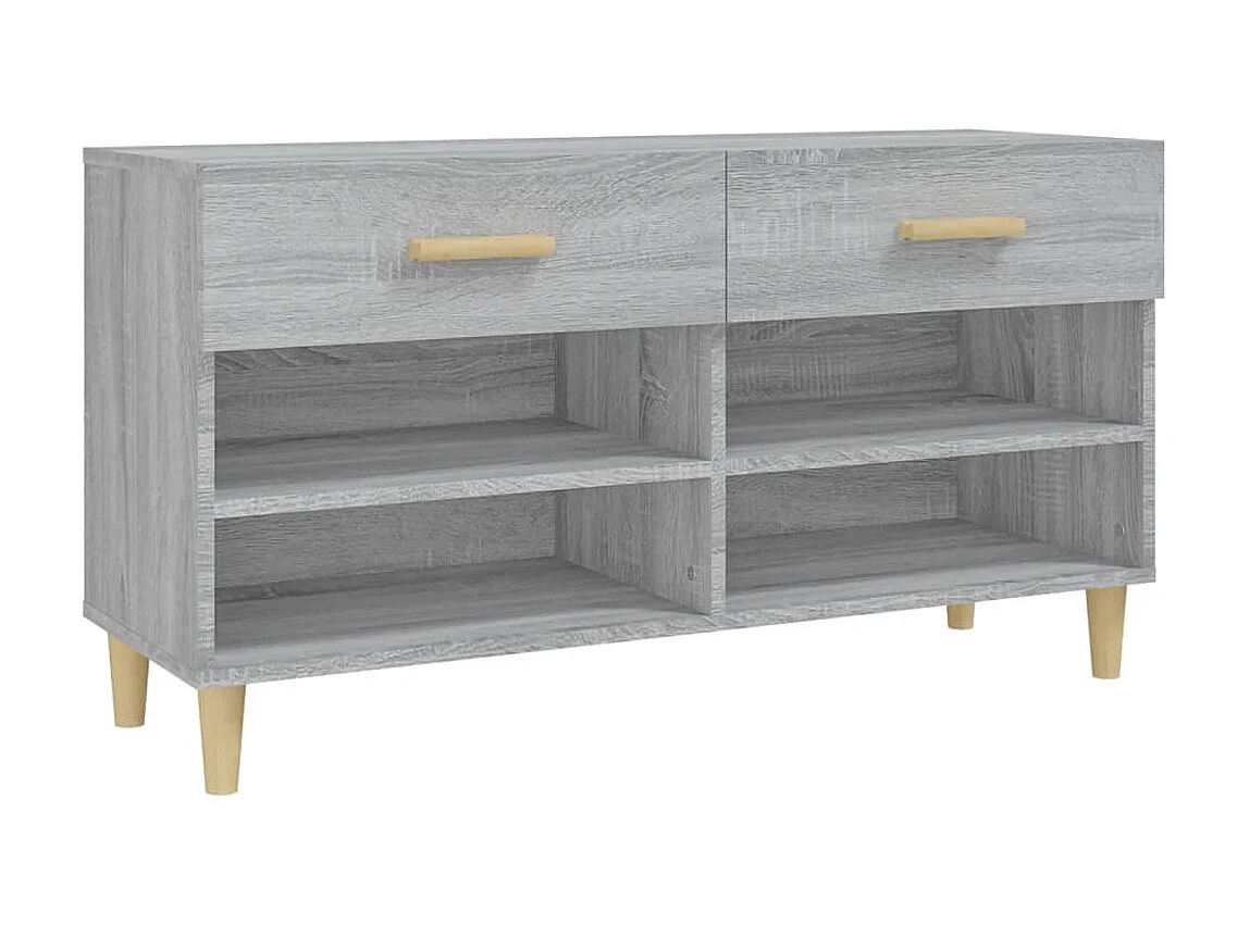 Meuble à chaussures Sonoma gris 102x35x55 cm Bois d'ingénierie