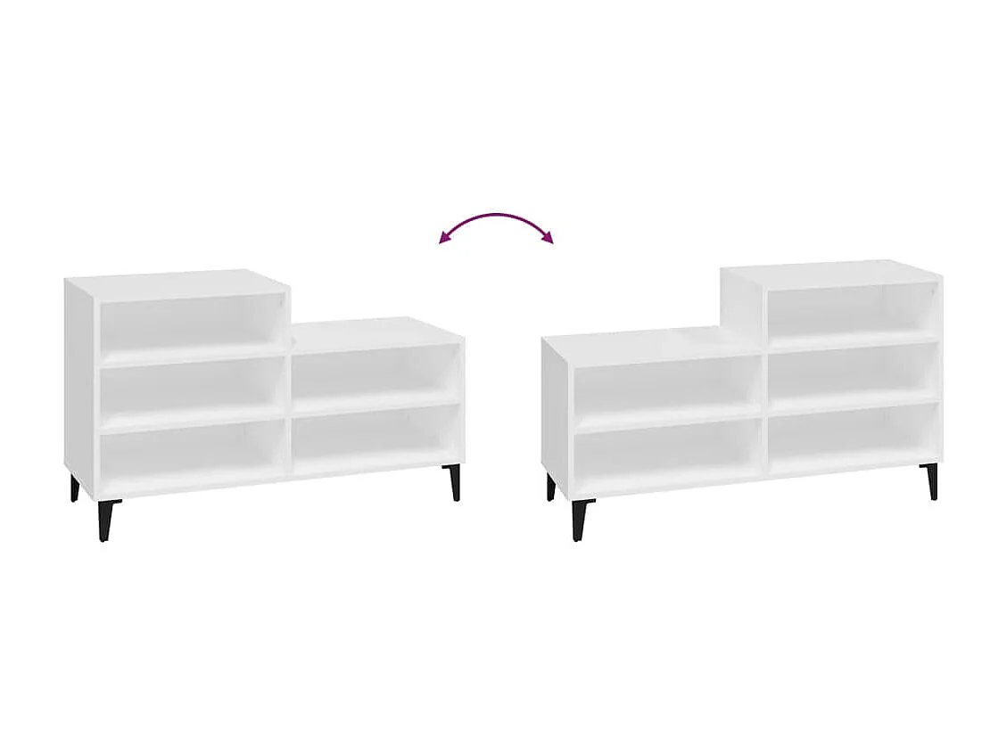 Armoire à chaussures Blanc 102x36x60 cm Bois d'ingénierie