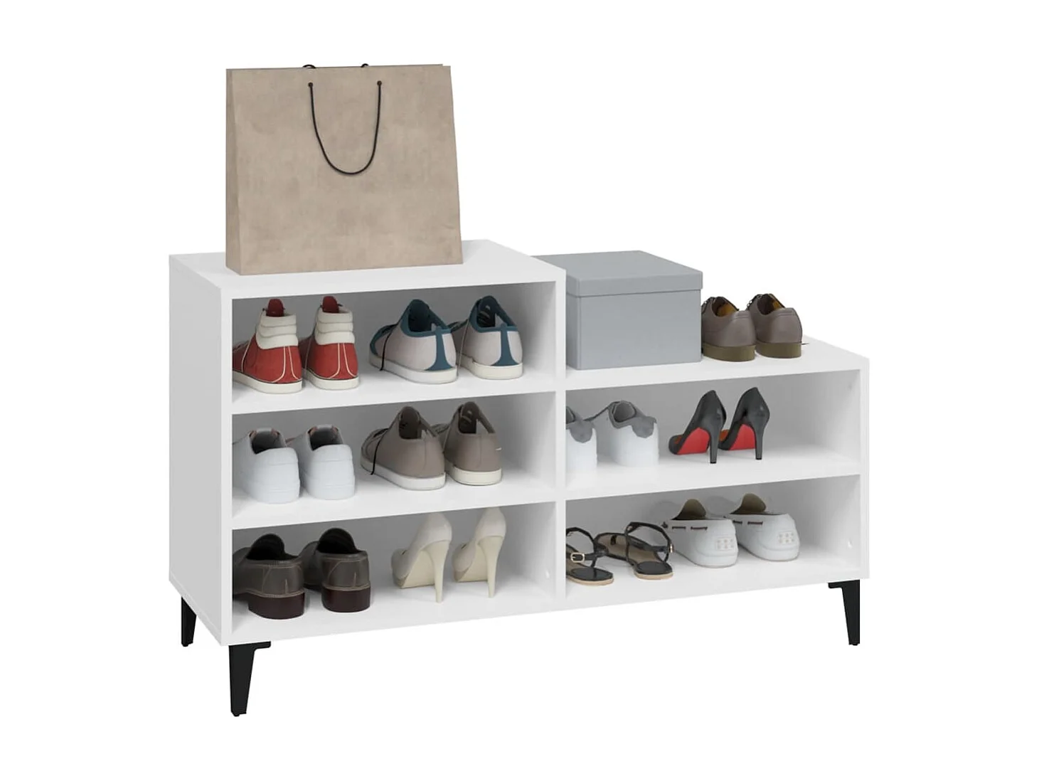 Armoire à chaussures Blanc 102x36x60 cm Bois d'ingénierie
