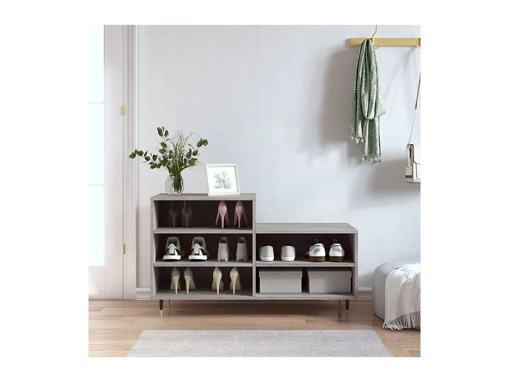 Armoire à chaussures Sonoma gris 102x36x60 cm Bois d'ingénierie