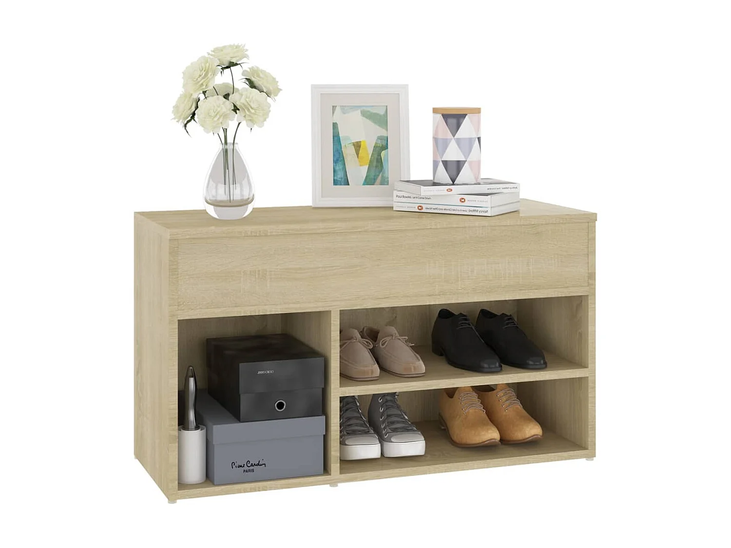 Banc à chaussures Chêne sonoma 80x30x45 cm Aggloméré