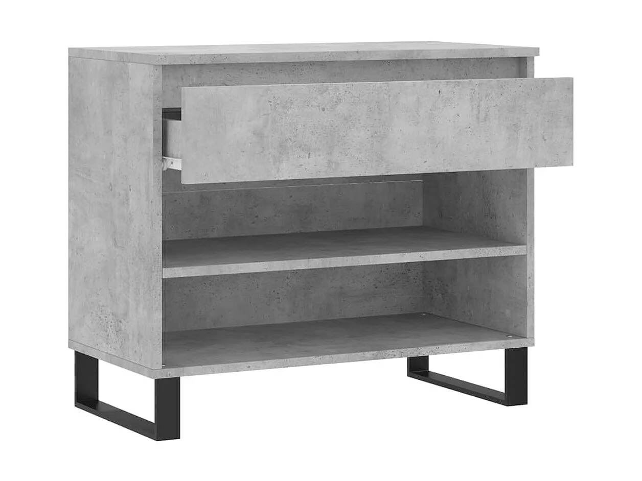 Armoire à chaussures Gris béton 70x36x60 cm Bois d'ingénierie