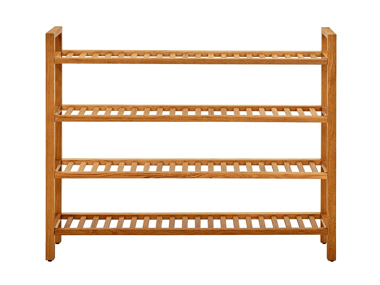étagère à chaussures à 4 niveaux 100x27x80 cm Chêne massif