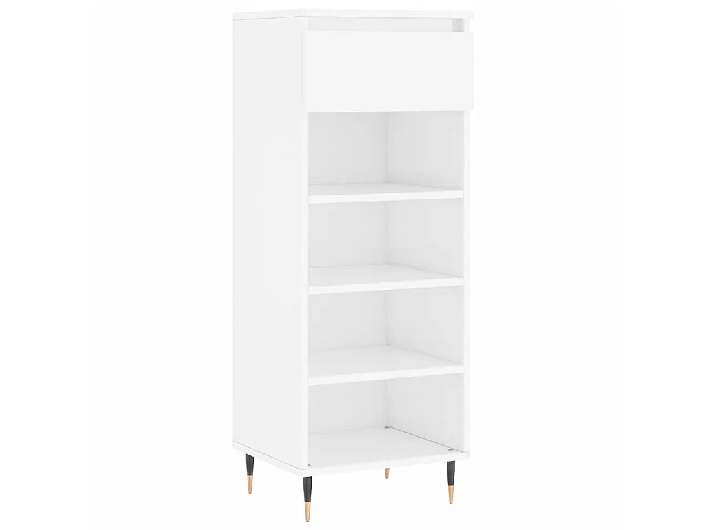 Scarpiera Bianco lucido 40x36x105 cm MDF