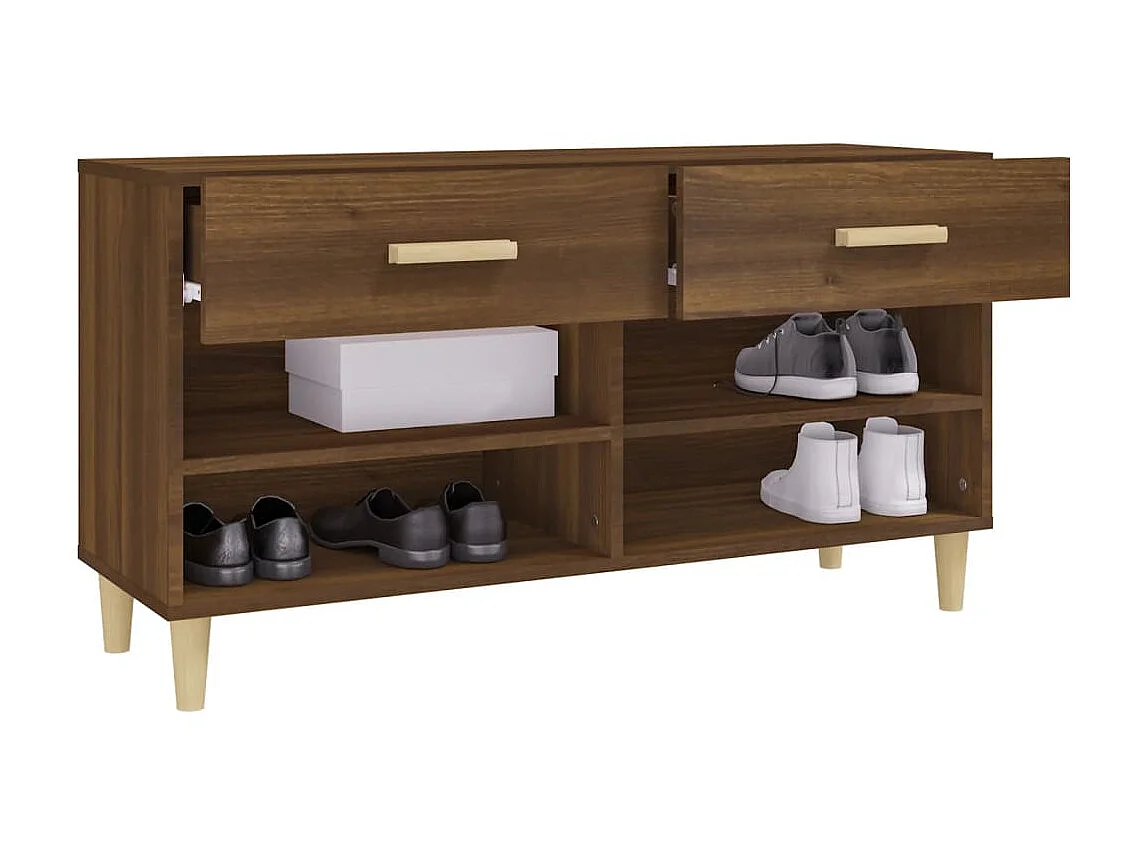Meuble à chaussures Chêne marron 102x35x55 cm Bois d'ingénierie