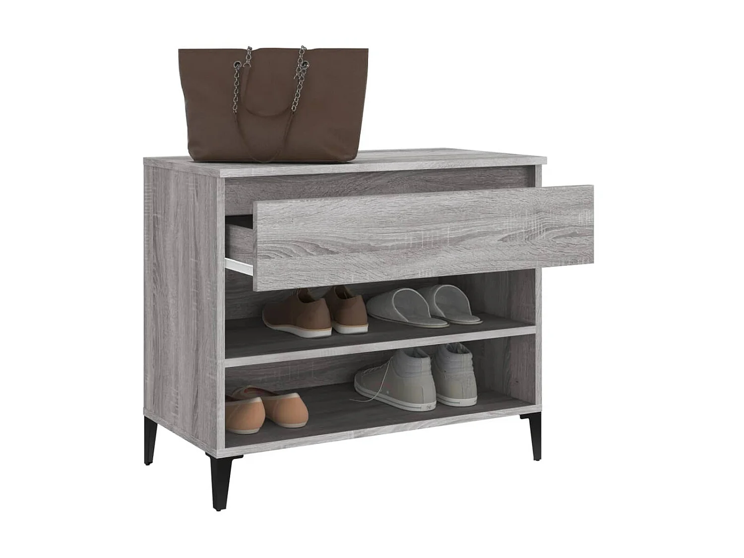 Scarpiera Sonoma grigia 70x36x60 cm MDF