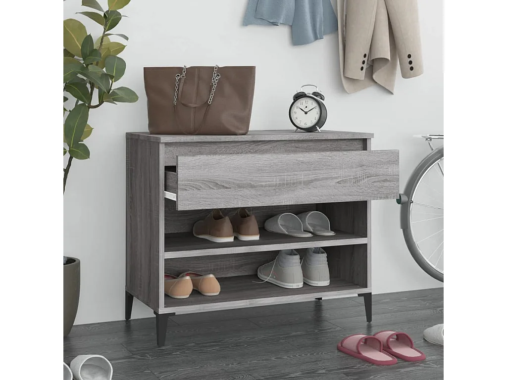 Armoire à chaussures Sonoma gris 70x36x60 cm Bois d'ingénierie
