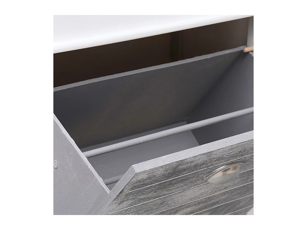 Armoire à chaussures Gris 50 x 28 x 98 cm Bois de Paulownia