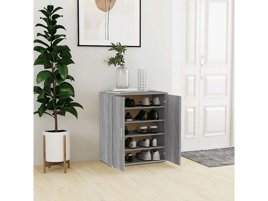 Zapatero Sonoma gris 60x35x70 cm Madera contrachapada