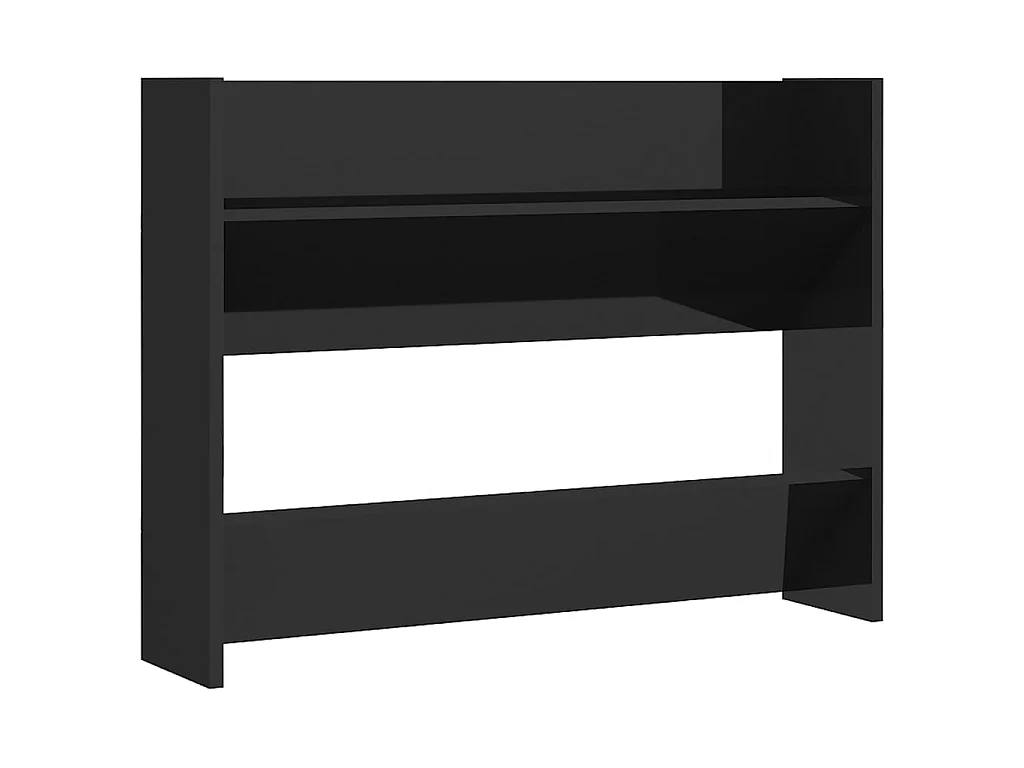 Scarpiera da parete Nero lucido 80x18x60 cm Truciolare