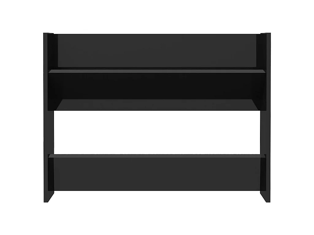 Scarpiera da parete Nero lucido 80x18x60 cm Truciolare